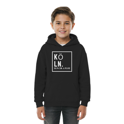 Köln Koordinaten (großer Druck auf der Brust) - Kids Basic Hoodie