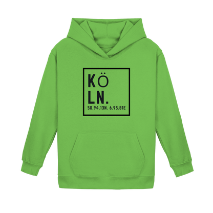 Köln Koordinaten (großer Druck auf der Brust) - Kids Basic Hoodie