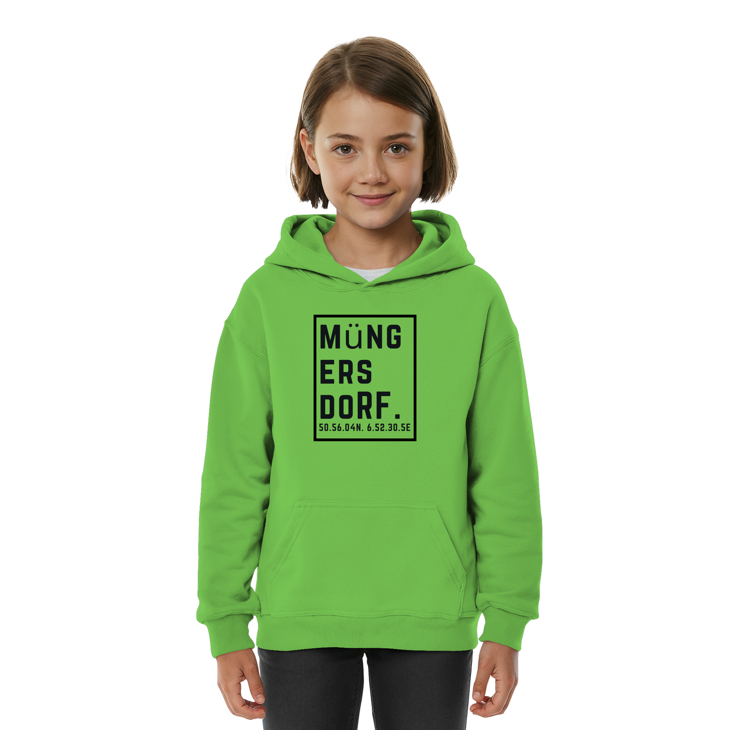 Müngersdorf Koordinaten (großer Druck auf der Brust) - Kids Basic Hoodie