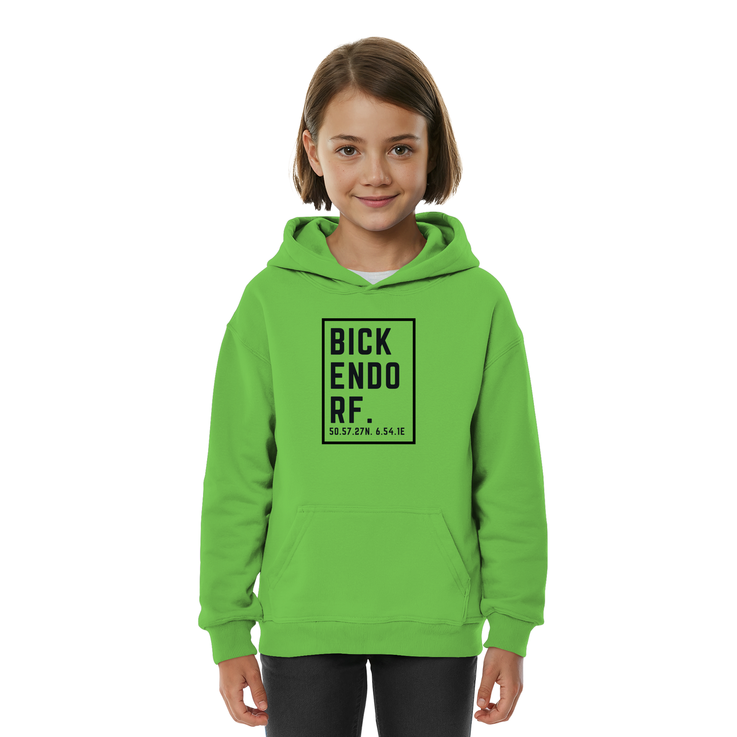 Bickendorf Koordinaten (großer Druck auf der Brust) - Kids Basic Hoodie