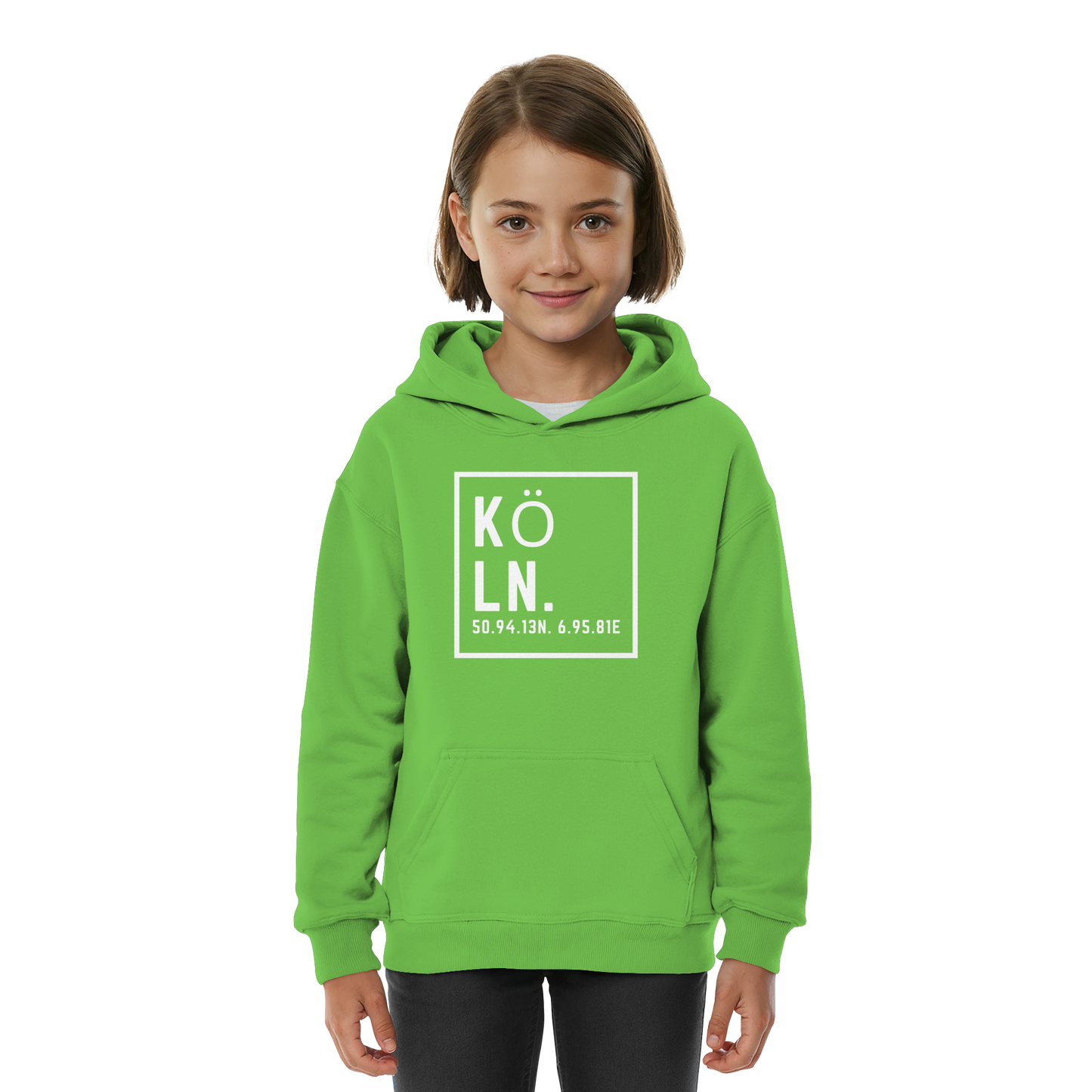 Köln Koordinaten (großer Druck auf der Brust) - Kids Basic Hoodie