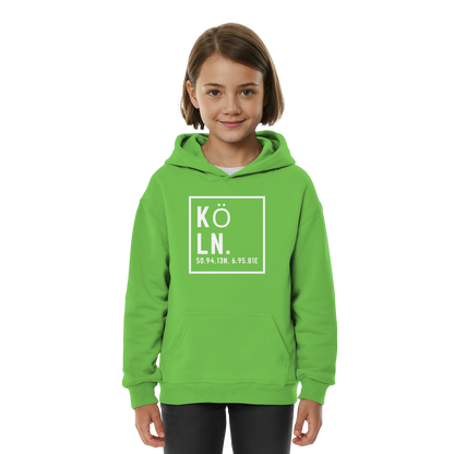 Köln Koordinaten (großer Druck auf der Brust) - Kids Basic Hoodie