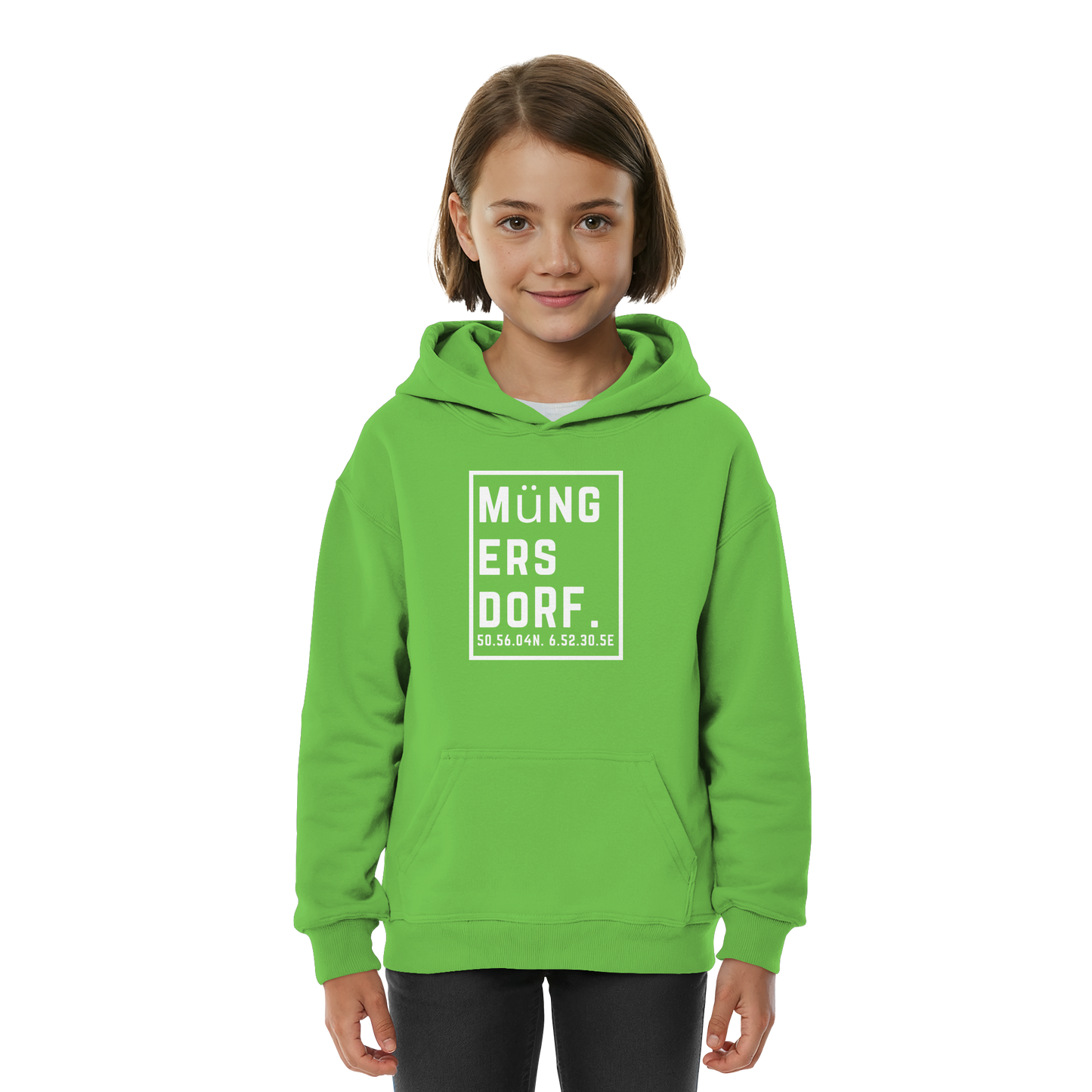 Müngersdorf Koordinaten (großer Druck auf der Brust) - Kids Basic Hoodie