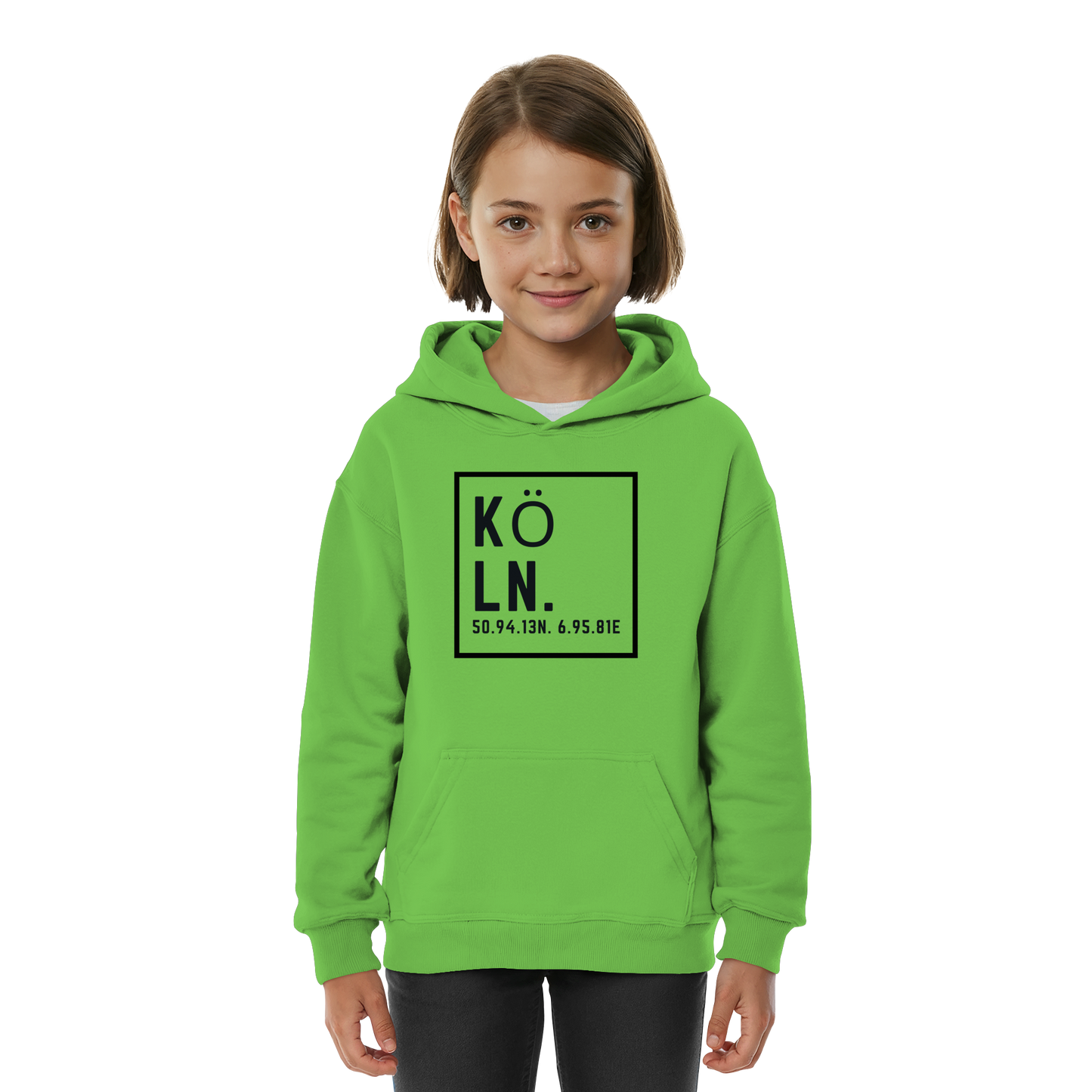 Köln Koordinaten (großer Druck auf der Brust) - Kids Basic Hoodie