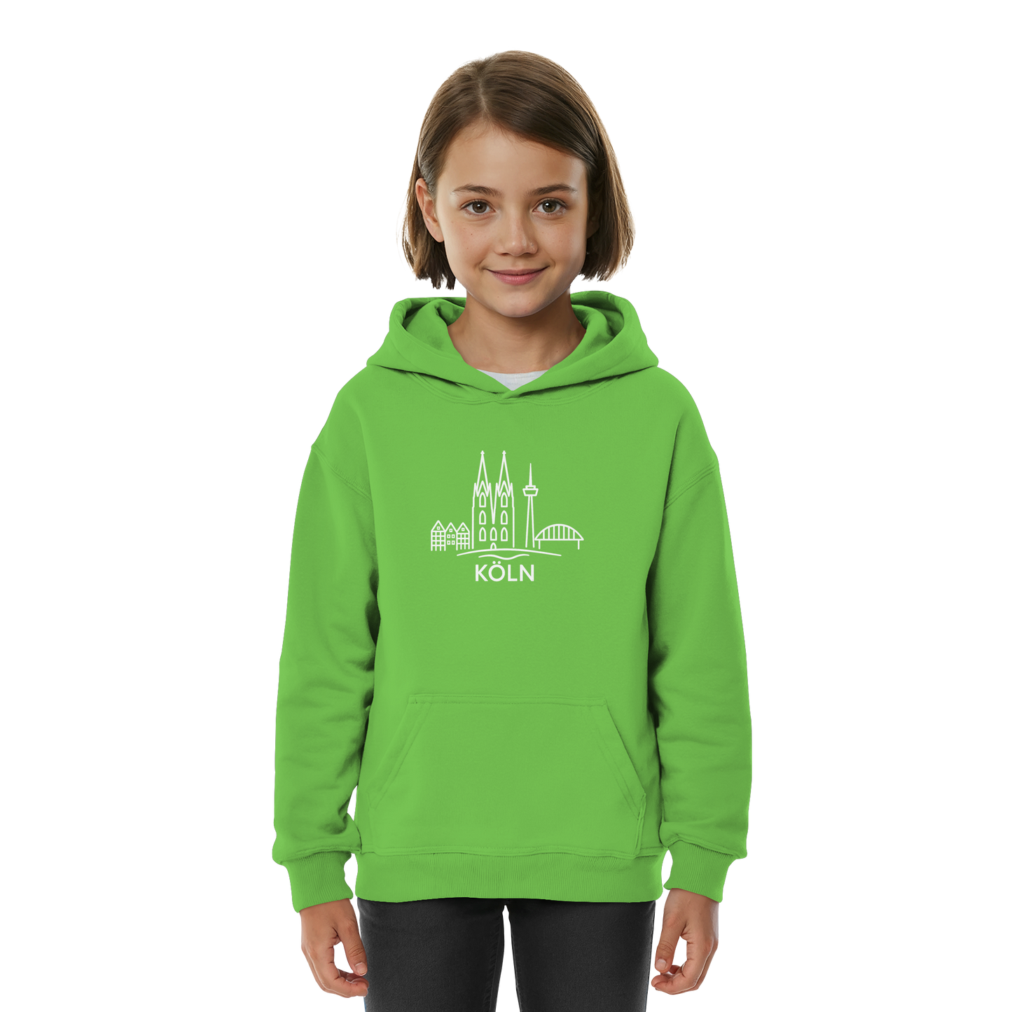 Köln Skyline (großer Druck auf der Brust) - Kids Basic Hoodie