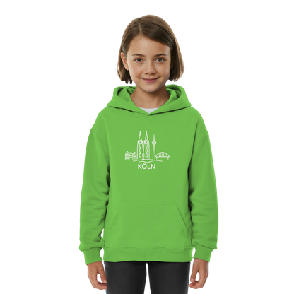 Köln Skyline (großer Druck auf der Brust) - Kids Basic Hoodie