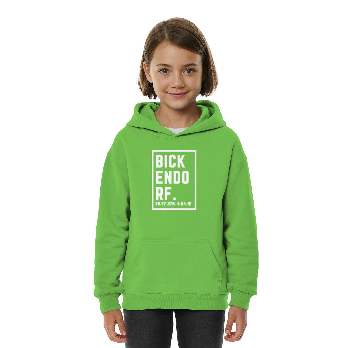 Bickendorf Koordinaten (großer Druck auf der Brust) - Kids Basic Hoodie