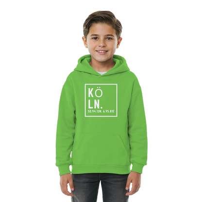 Köln Koordinaten (großer Druck auf der Brust) - Kids Basic Hoodie