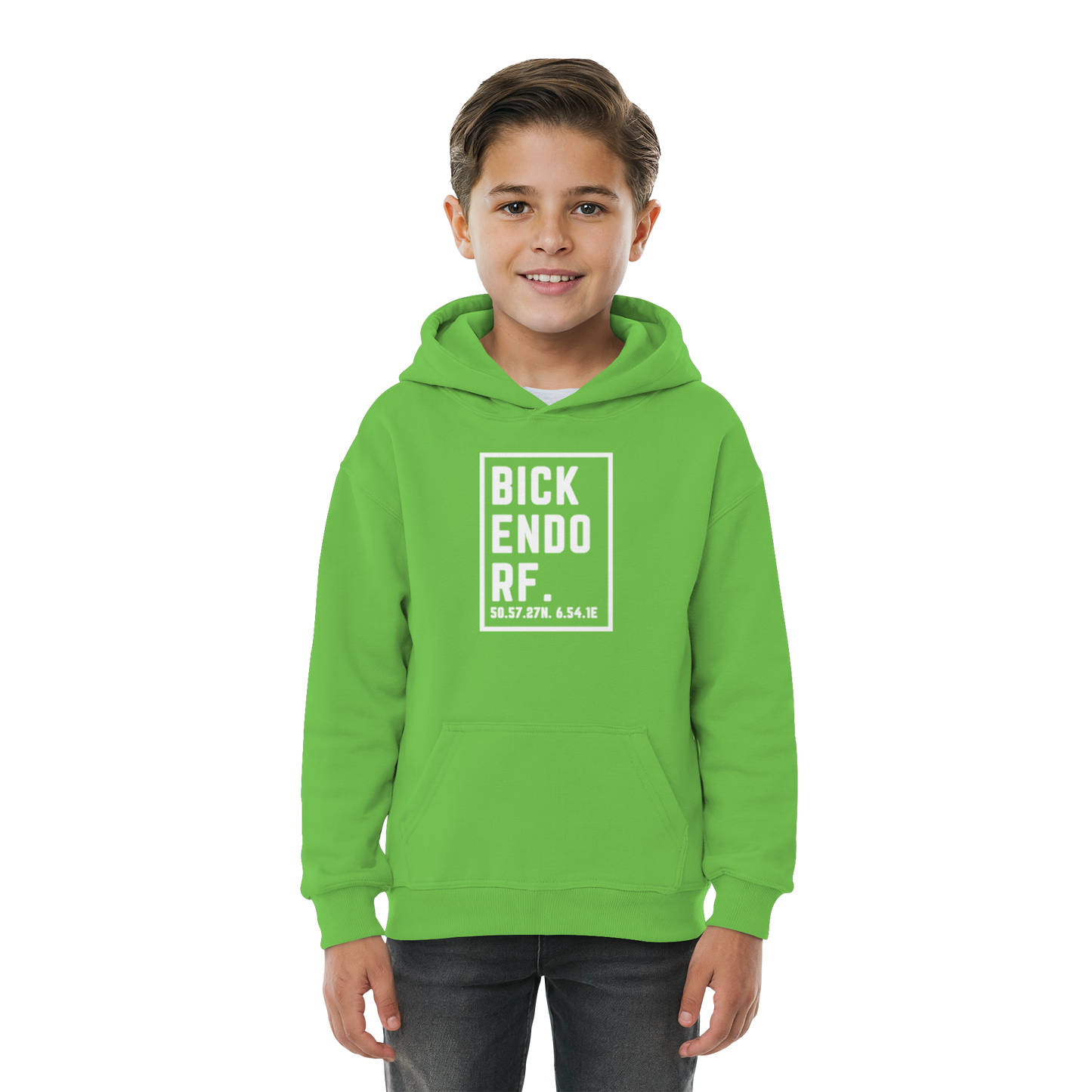 Bickendorf Koordinaten (großer Druck auf der Brust) - Kids Basic Hoodie