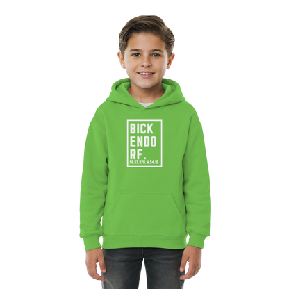 Bickendorf Koordinaten (großer Druck auf der Brust) - Kids Basic Hoodie