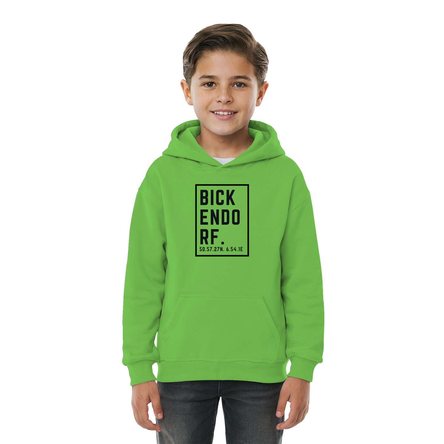 Bickendorf Koordinaten (großer Druck auf der Brust) - Kids Basic Hoodie