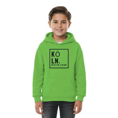 Köln Koordinaten (großer Druck auf der Brust) - Kids Basic Hoodie