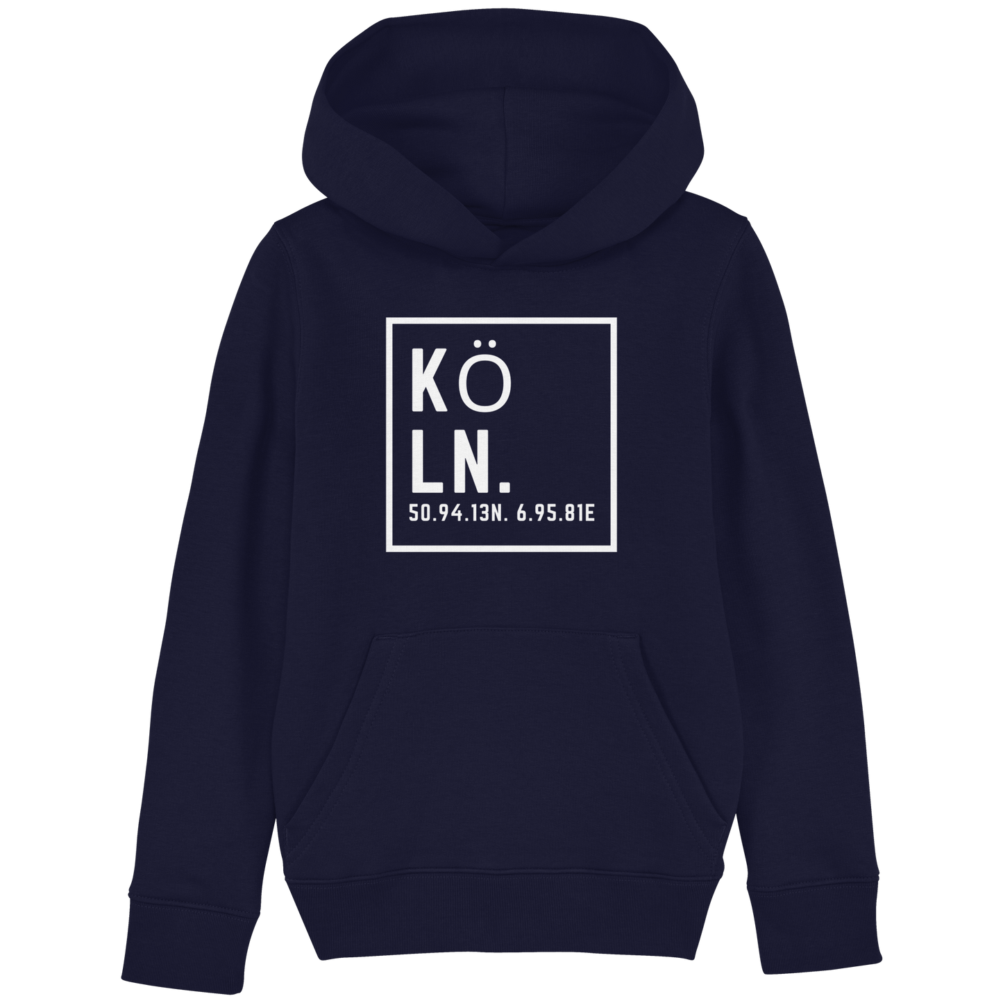 Köln Koordinaten (großer Druck auf der Brust) - Kids Basic Hoodie