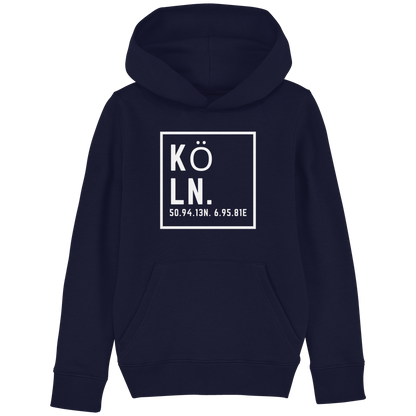 Köln Koordinaten (großer Druck auf der Brust) - Kids Basic Hoodie