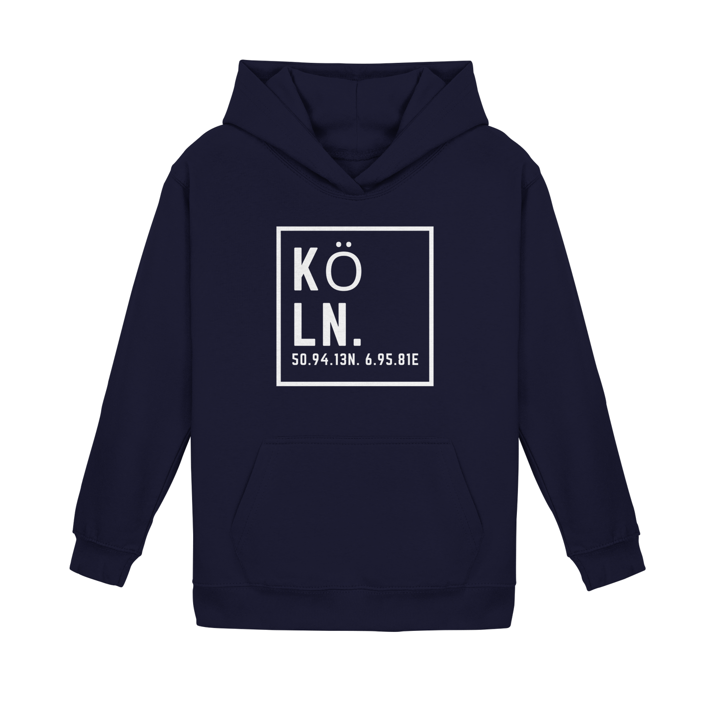 Köln Koordinaten (großer Druck auf der Brust) - Kids Basic Hoodie