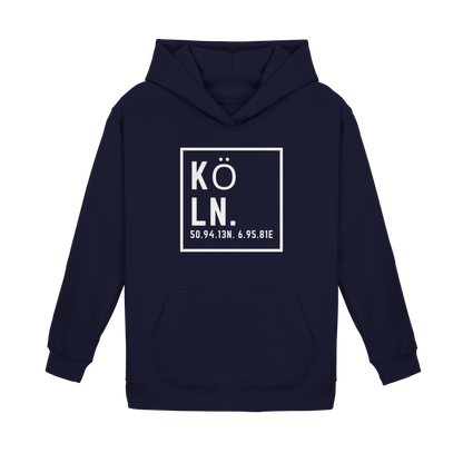 Köln Koordinaten (großer Druck auf der Brust) - Kids Basic Hoodie