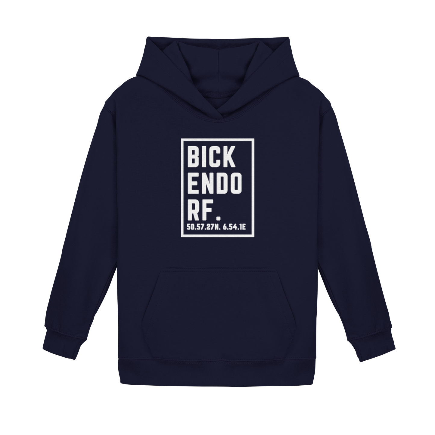 Bickendorf Koordinaten (großer Druck auf der Brust) - Kids Basic Hoodie