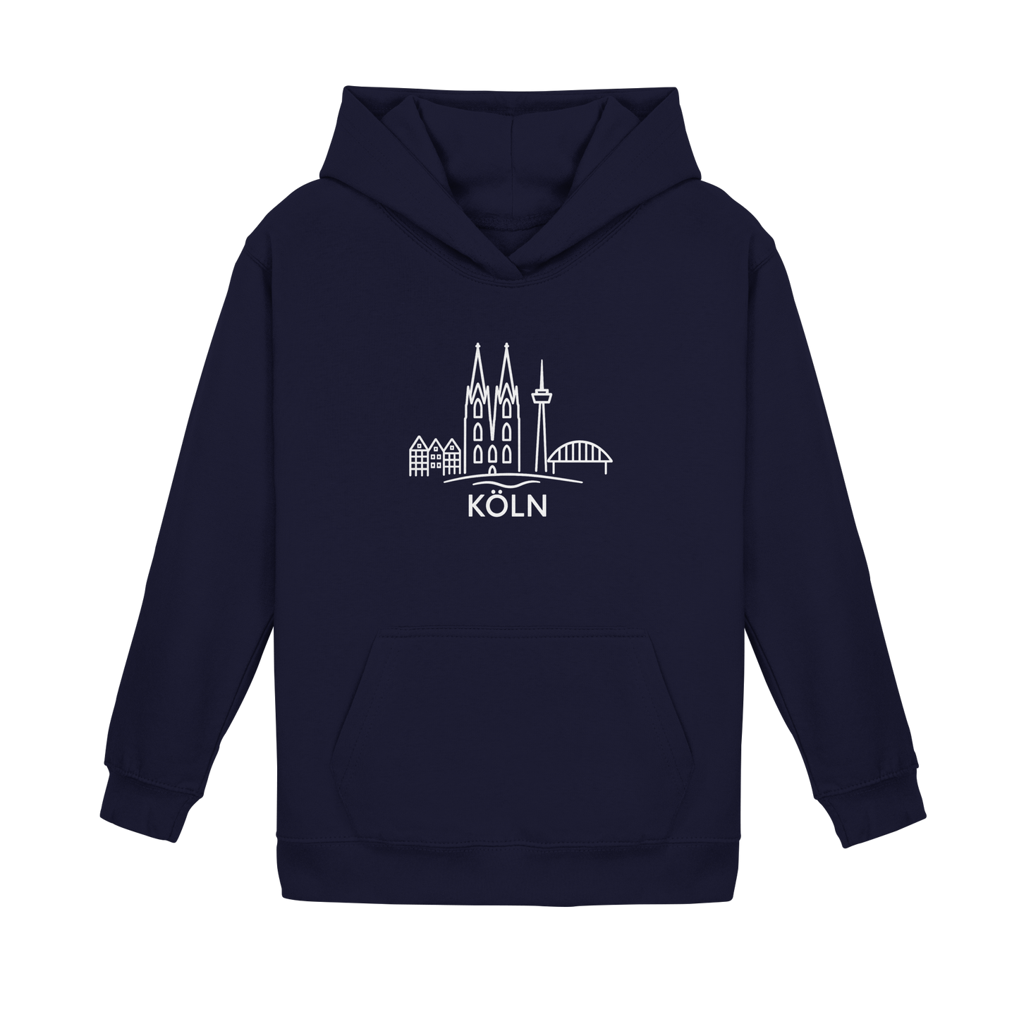 Köln Skyline (großer Druck auf der Brust) - Kids Basic Hoodie