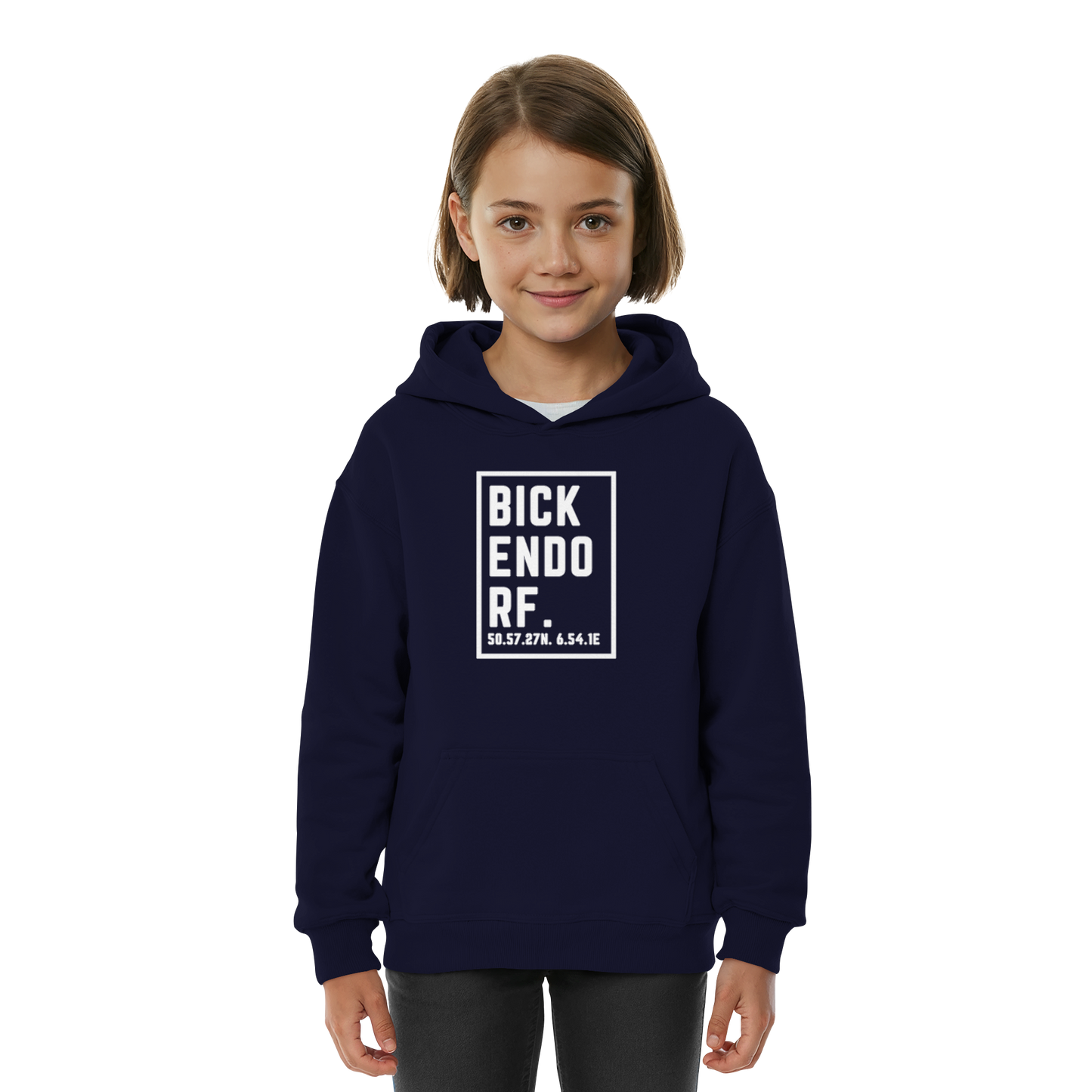 Bickendorf Koordinaten (großer Druck auf der Brust) - Kids Basic Hoodie