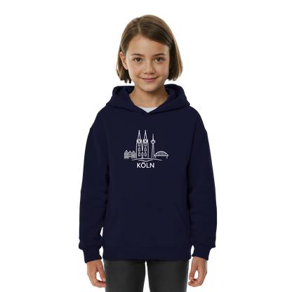 Köln Skyline (großer Druck auf der Brust) - Kids Basic Hoodie