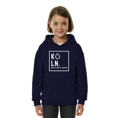 Köln Koordinaten (großer Druck auf der Brust) - Kids Basic Hoodie