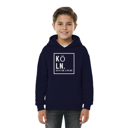 Köln Koordinaten (großer Druck auf der Brust) - Kids Basic Hoodie