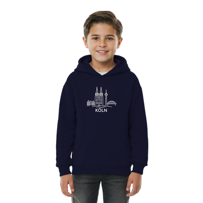 Köln Skyline (großer Druck auf der Brust) - Kids Basic Hoodie