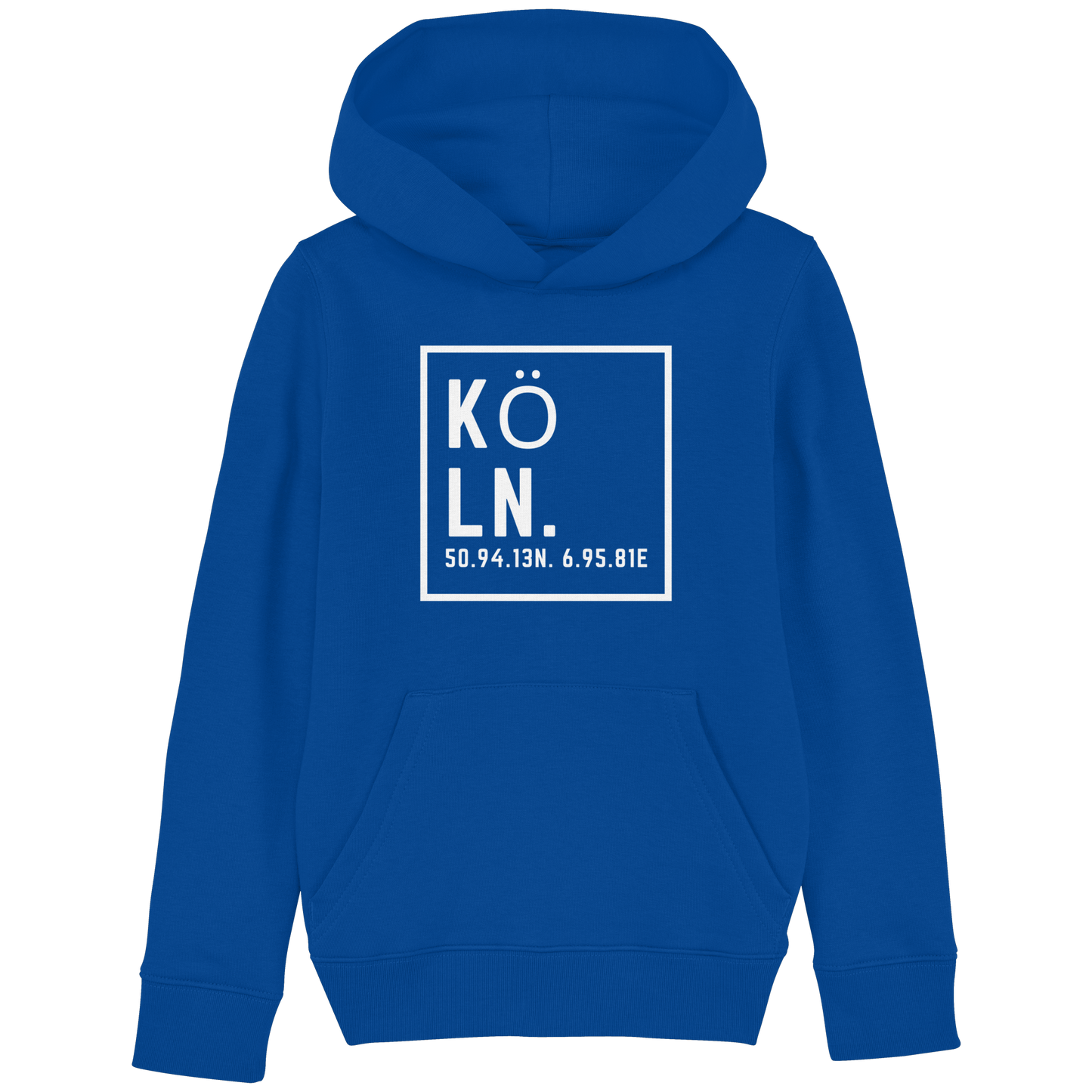 Köln Koordinaten (großer Druck auf der Brust) - Kids Basic Hoodie
