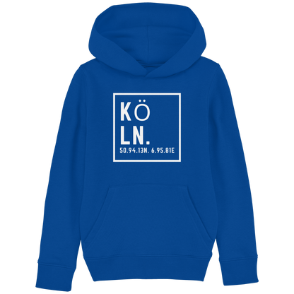 Köln Koordinaten (großer Druck auf der Brust) - Kids Basic Hoodie