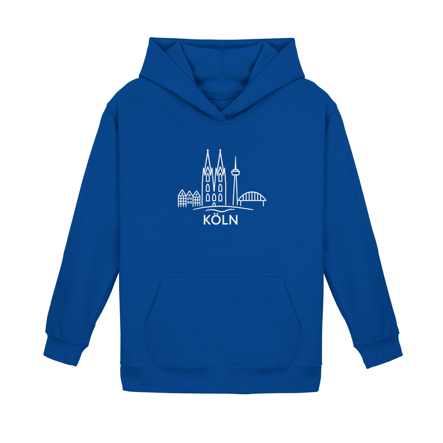Köln Skyline (großer Druck auf der Brust) - Kids Basic Hoodie