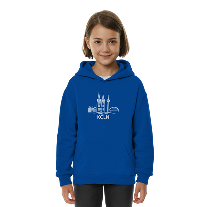 Köln Skyline (großer Druck auf der Brust) - Kids Basic Hoodie