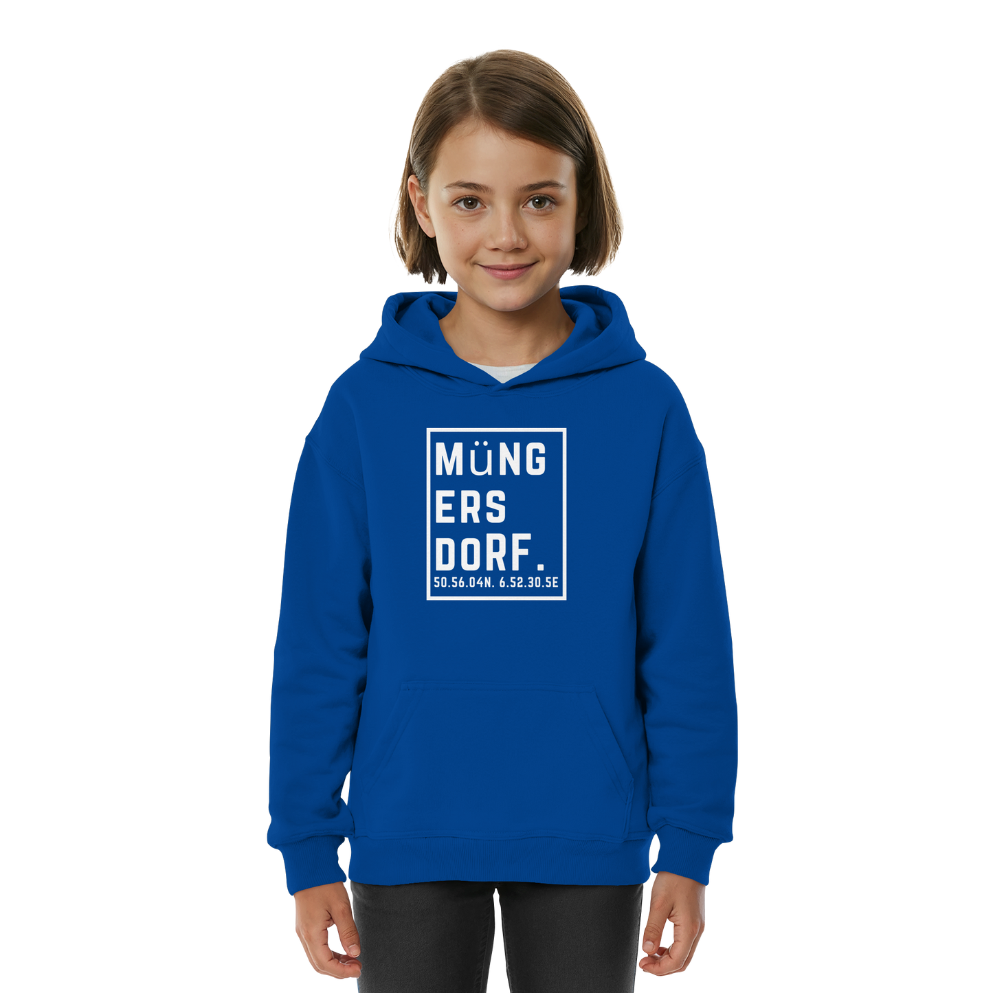 Müngersdorf Koordinaten (großer Druck auf der Brust) - Kids Basic Hoodie