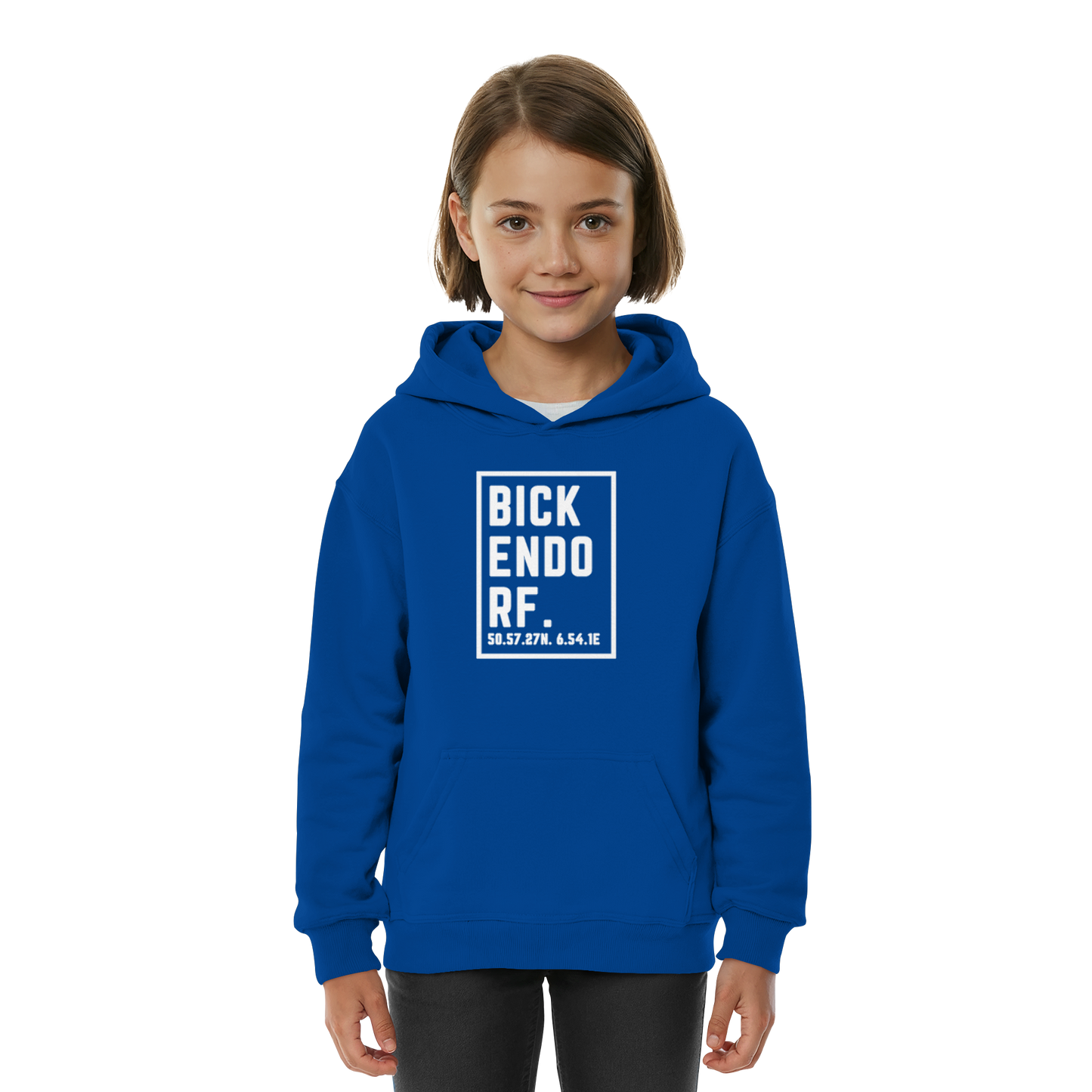 Bickendorf Koordinaten (großer Druck auf der Brust) - Kids Basic Hoodie