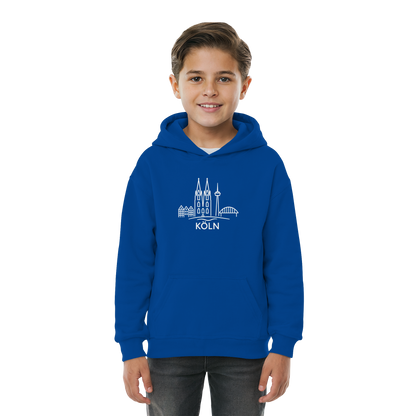 Köln Skyline (großer Druck auf der Brust) - Kids Basic Hoodie