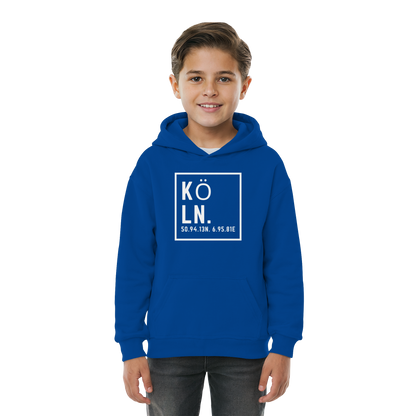 Köln Koordinaten (großer Druck auf der Brust) - Kids Basic Hoodie