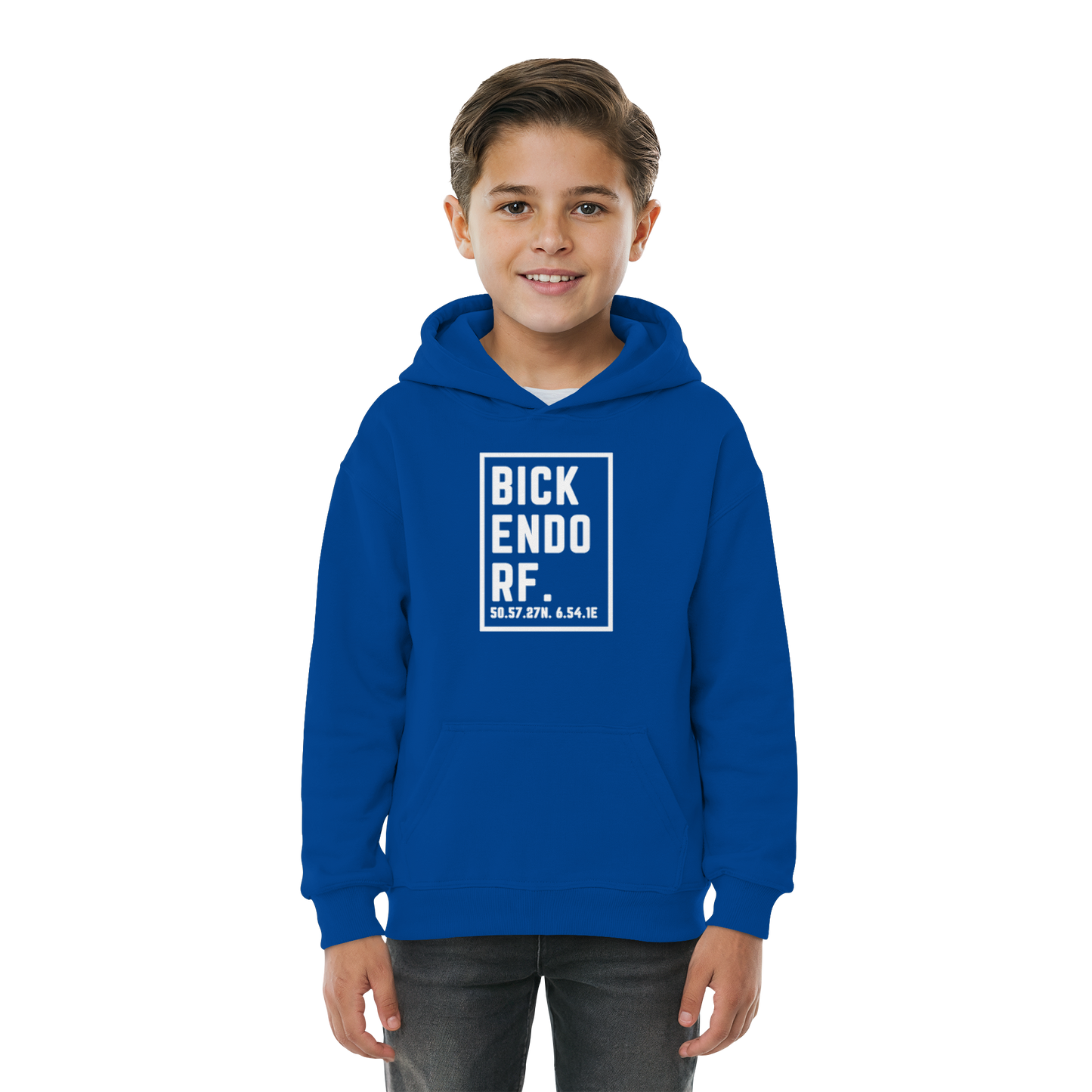 Bickendorf Koordinaten (großer Druck auf der Brust) - Kids Basic Hoodie