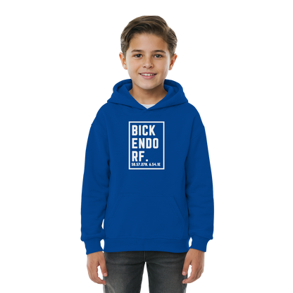 Bickendorf Koordinaten (großer Druck auf der Brust) - Kids Basic Hoodie
