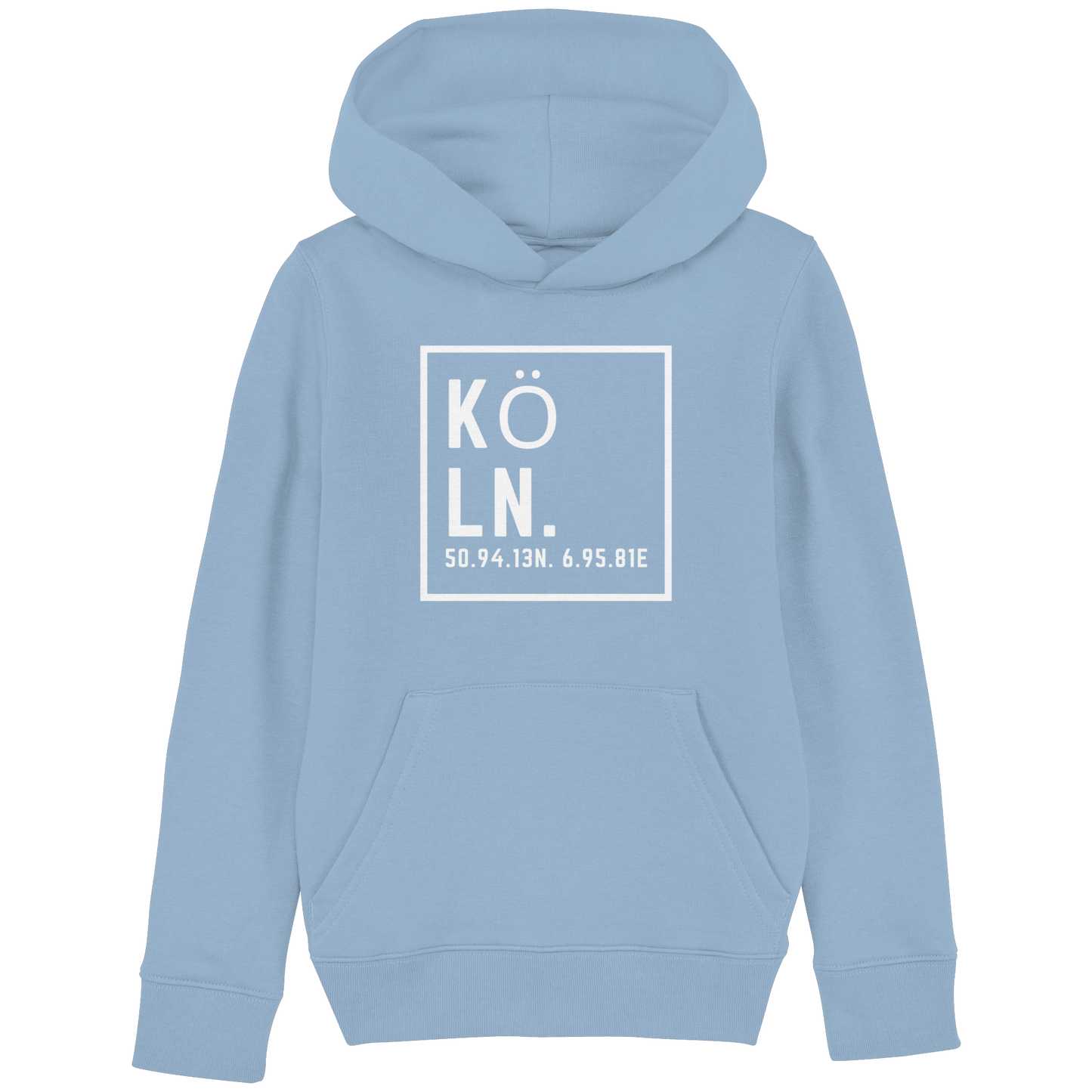 Köln Koordinaten (großer Druck auf der Brust) - Kids Basic Hoodie