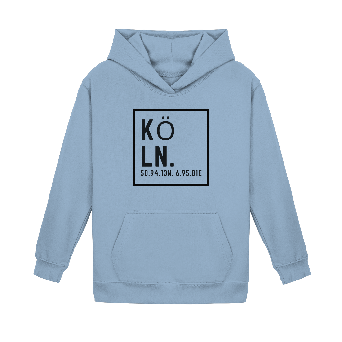 Köln Koordinaten (großer Druck auf der Brust) - Kids Basic Hoodie