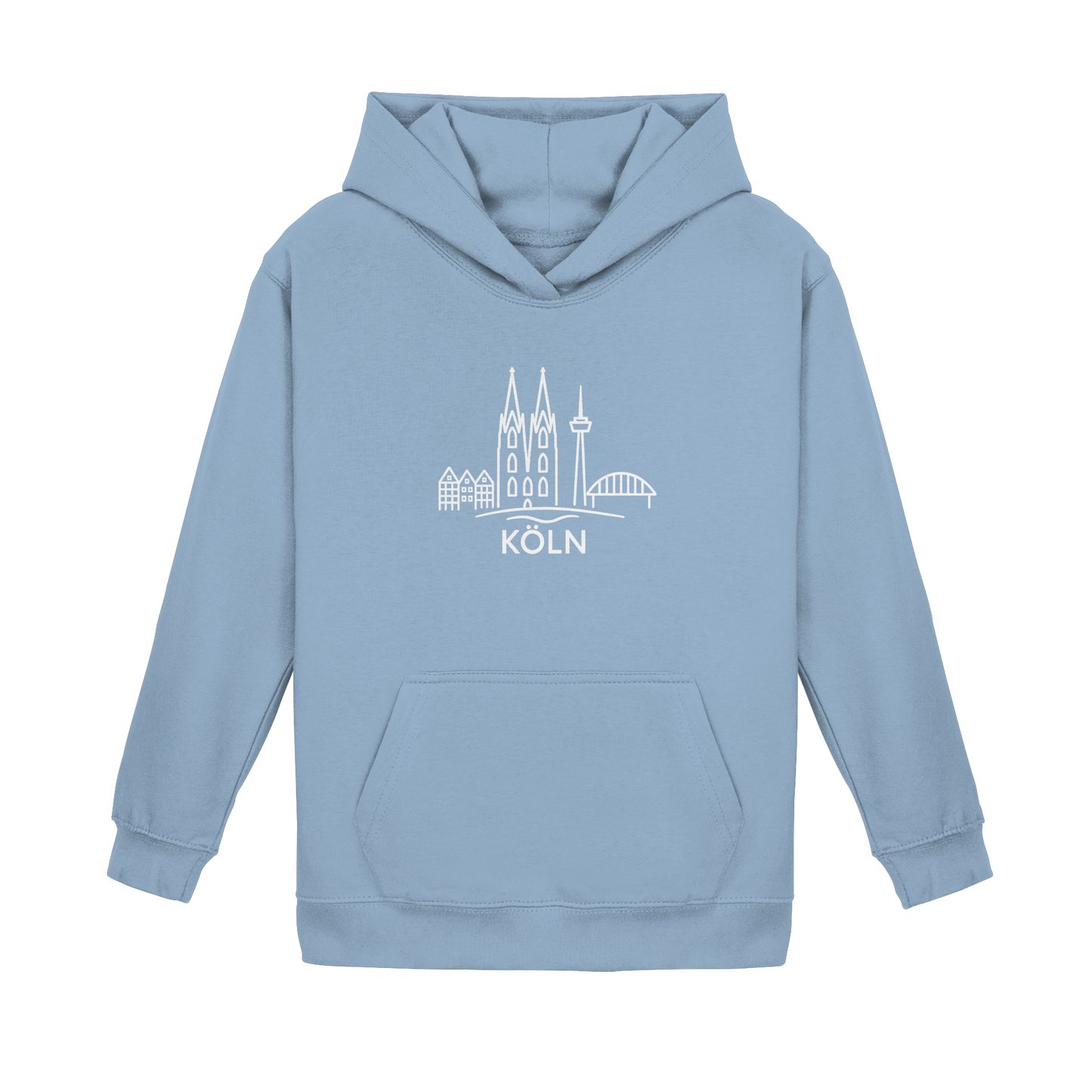 Köln Skyline (großer Druck auf der Brust) - Kids Basic Hoodie