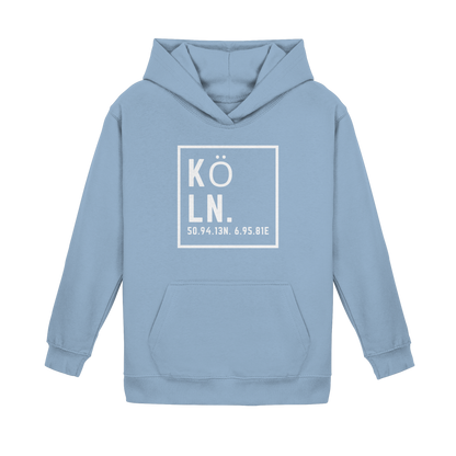 Köln Koordinaten (großer Druck auf der Brust) - Kids Basic Hoodie