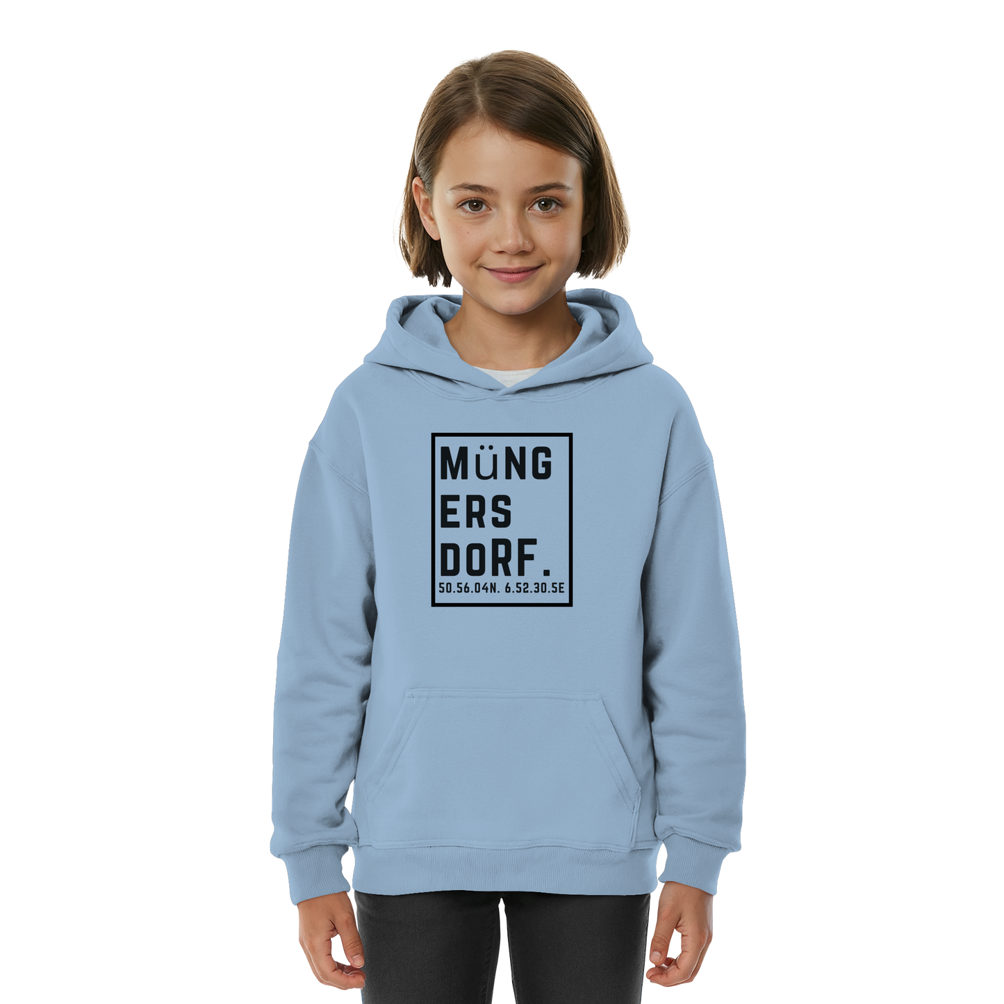 Müngersdorf Koordinaten (großer Druck auf der Brust) - Kids Basic Hoodie