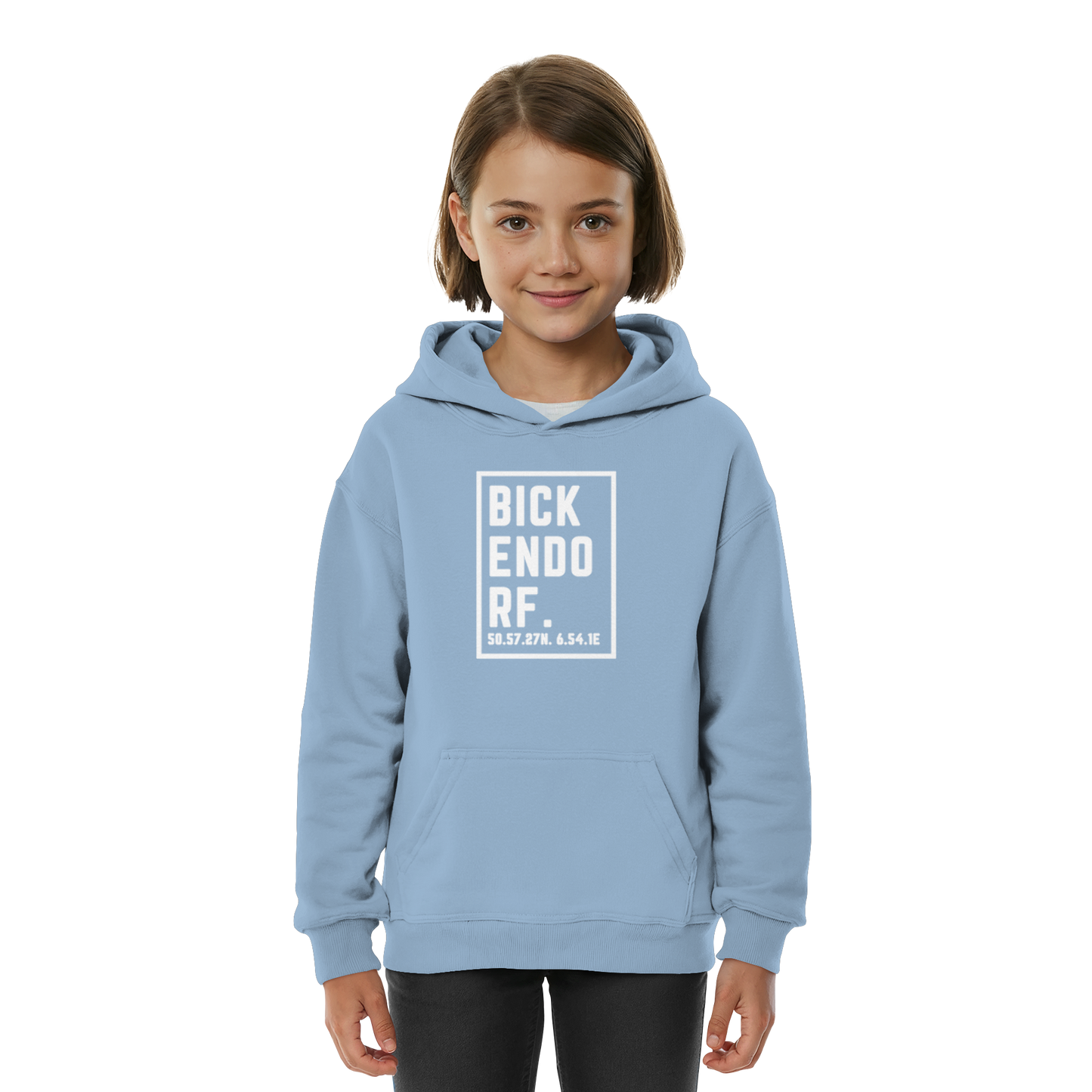 Bickendorf Koordinaten (großer Druck auf der Brust) - Kids Basic Hoodie