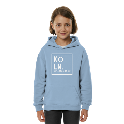 Köln Koordinaten (großer Druck auf der Brust) - Kids Basic Hoodie