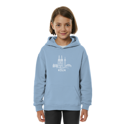 Köln Skyline (großer Druck auf der Brust) - Kids Basic Hoodie