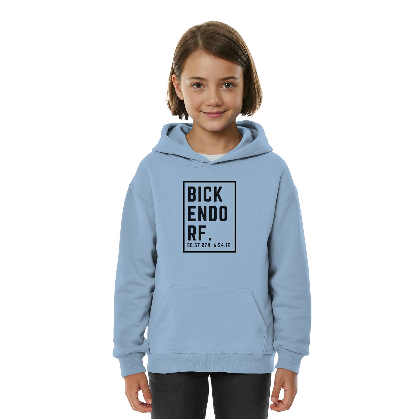 Bickendorf Koordinaten (großer Druck auf der Brust) - Kids Basic Hoodie