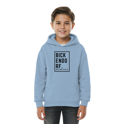 Bickendorf Koordinaten (großer Druck auf der Brust) - Kids Basic Hoodie