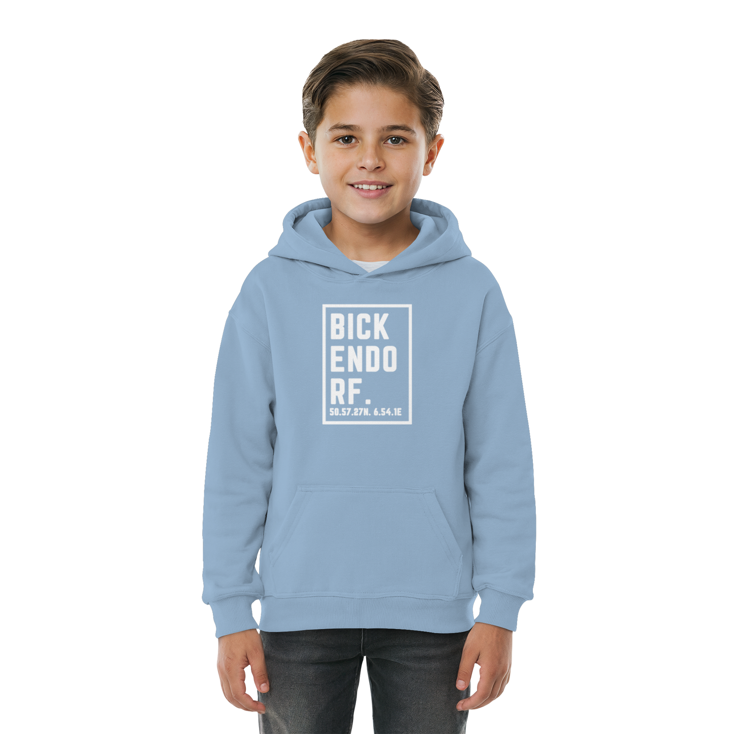 Bickendorf Koordinaten (großer Druck auf der Brust) - Kids Basic Hoodie
