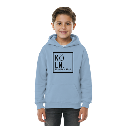 Köln Koordinaten (großer Druck auf der Brust) - Kids Basic Hoodie