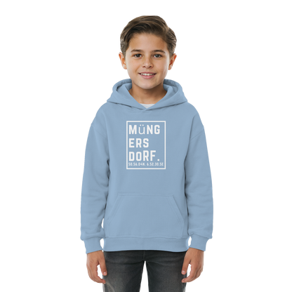 Müngersdorf Koordinaten (großer Druck auf der Brust) - Kids Basic Hoodie